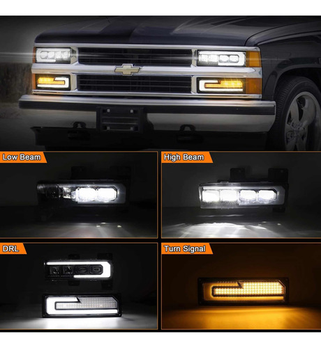 Faros Led Ambos Lados Chevy Gmc C/k 1500 Suburban Silverado Foto 2