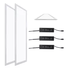 3 Plafon Luminária Led 48w Painel De Embutir No Forro 120x30