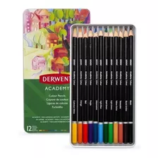 Set 12 Lápices Colores Derwent Premier Academy Caja Metal