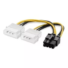 Cabo Adaptador 8 Pinos 6+2 Pci Express Para Molex Duplo