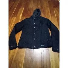 Campera Negra Bowen T S Chaqueta Capucha Mujer