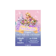 Convite Digital Aniversário Tema Rapunzel