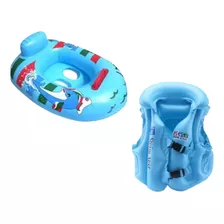 Kit 2 Boia Infantil Colete + Bote Para Piscina Praia Criança