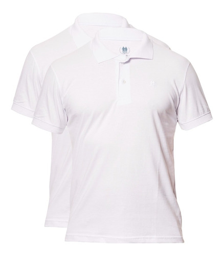 Kit 2 Camisetas Polo Masculina Algodão Brancas Polo Wear