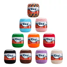 Kit 10 Linha Cléa 125m 19g P/ Tricô Crochê Cores Sortidas