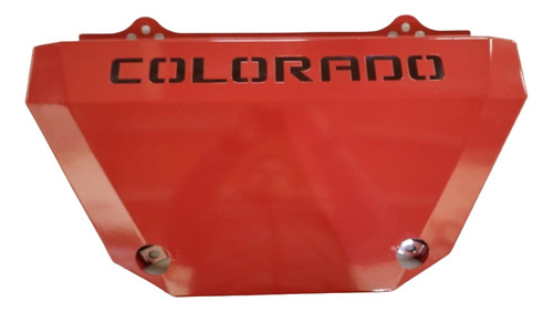 Skid Plate Rojo Chevrolet Colorado 2013-2022 Emblema Grabado Foto 2
