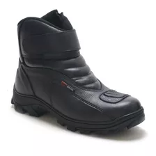 Bota Motociclista Masculina Motoboy Ziper Palmilha Em Gel 