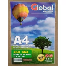 Papel Glossy 260 Grs A4 X 20 Hojas