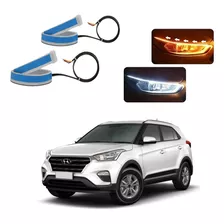 Kit Fitas Led Drl Farol + Seta 12v 45cm Hyundai Creta 2021