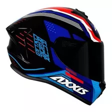 Capacete Axxis Draken Cougar Brilhante Preto Azul Vermelho Cor Preto/azul/vermelho Tamanho Do Capacete 58-m