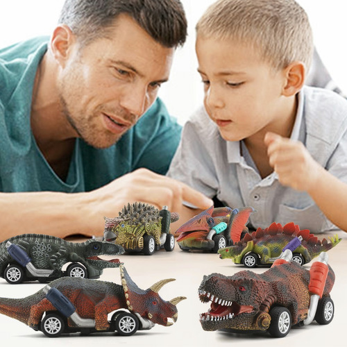 Gmdr Dinosaurio Juguete Pull Back Car Niños Paquete 6pz Tiranosau