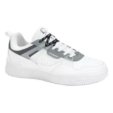 Tenis Casual Choclo Prokennex W011 Blanco Y Gris Para Hombre