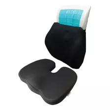 Pack Cojín Espaldar Y Asiento C/ Gel Viscoelástico Con Funda