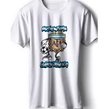 Remera Hombre Mujer Camiseta Argentina En Qatar 2022 - 9091