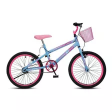 Bicicleta Colli Jully Aro 20 36 Raias Freios V-brake Cor Azul Champanhe/rosa