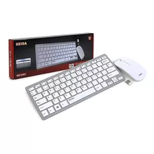 Combo Teclado Mouse Inalambrico Pc 2.4ghz Seisa Dn-h263 Kit Color Del Mouse Blanco Color Del Teclado Blanco