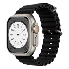 Pulseira Ondulada Relógio Smartwatch 8 Ultra 42mm 44 45 49mm Cor Preto Largura 22