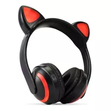Headphone Orelha De Gato Com Led Bluetooth Preto - Exbom