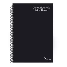 Caderno Universitário 96 Folhas Quadriculadas 5x5mm 27.5cm X 20cm Liso Cor Preto