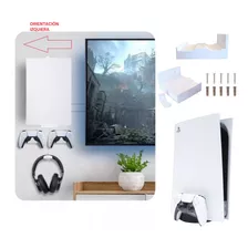 Kit Soporte Pared Ps5 Reforzado + 2 Sop Gamepad + Sop Auris