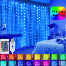 Fio De Luz Led Rgb, Controle Remoto, Usb, Cortina, 3m* 3m