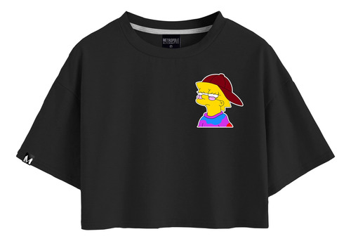 Blusa Teen Lisa Simpson Desenho Cropped Moda Blogueira Tshir