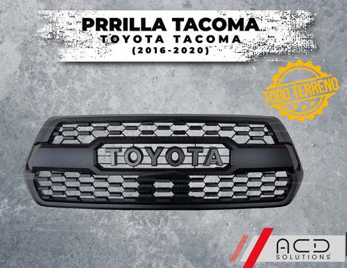 Parrilla Toyota Tacoma 2016 2017 Negra Con Emblema Plateado Foto 2