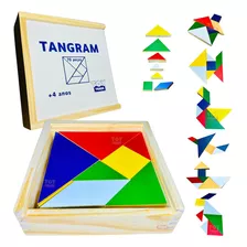 Tangram 10 Jogos 70 Peças Em Madeira Tábua Das 7 Sabedorias