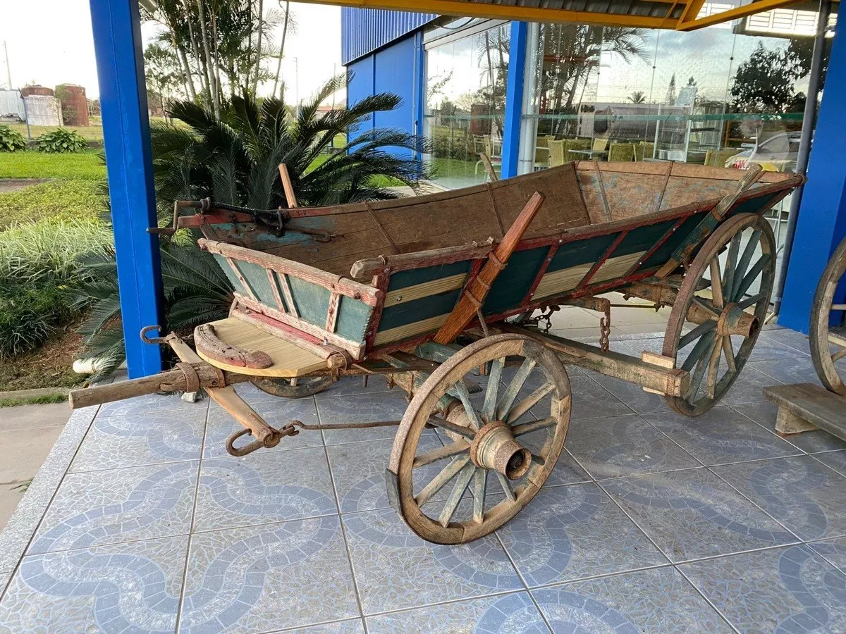 Carroça Antiga Rústica Restaurada Raridade Decoração Madeira