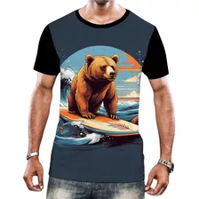 Camiseta Camisa Tshirt Surf Urso Surfista Onda Mar Praia 4