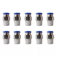 10 Pz De Conector/racor Rápido Neumático Recto 1/4 Npt X 8mm