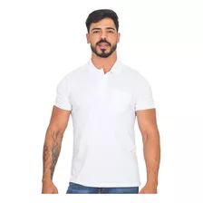 Camisa Gola Polo Masculina Piquet Com Bolso Básica Lisa