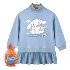 Vestido Infantil Merlotti Y Cinnamoroll Regalo Cuello Rayado