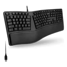 Teclado Ergonómico Usb Startec Alámbrico Con Descansamuñecas