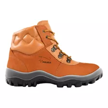 Bota Coturno Nobuck Miura Bico Pvc Caramelo Ca12783