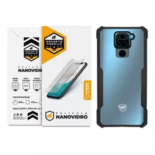 Capa Dual Shock X E Pelicula Nano Vidro Xiaomi Redmi Note 9