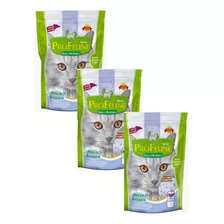 Kit 3 Und. Areia Silíca Gatos Profeline Micro Cristais 1,4kg