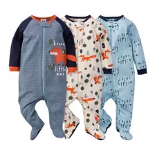 Bodys Bebe Gerber Baby Boys, Paquete De 3 Sleep 'n Play, Zor