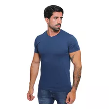 T-shirt Egípcio Manga Curta Slim Masculina Gola V