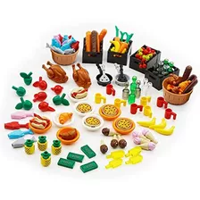 City Food Building Block Accesorios Ladrillos Set De 136 Pie