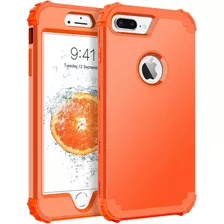 Funda iPhone 8 Plus/7 Plus Bentoben Schockproof Coral Orange