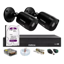 Kit Intelbras 2 Cameras 1230b Black Dvr 3004c C/2tb Purple
