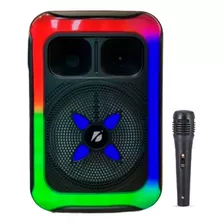 Parlante Bluetooth Recargable Tws Luz Rgb 8 Fm + Micrófono 