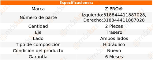 2- Amortiguadores Hidrulicos Traseros Tucson 17/20 Z - Pro Foto 2