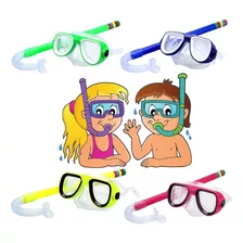 Óculos Mergulho Snorkel Infantil Juvenil Silicone Natação