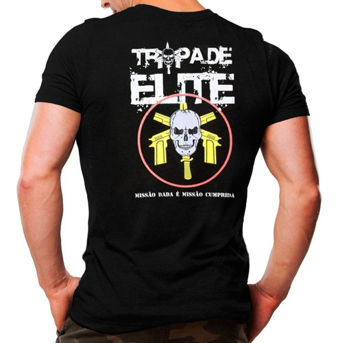 Camisa Camiseta Estampada Tropa De Elite Bope - Preta