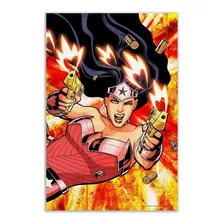 Poster 3d Wonder Woman Silver Buffalo Base Madera Dc Metalic