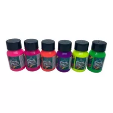Kit Com 6 Tintas De Tecido Neon - 37ml - Talento
