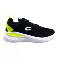 Tenis Hombre Court A4051t Running Gym Ligeros Negro Verde