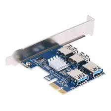 Adaptador Pcie 1x A 4 Usb Multiplicador Riser Cripto Mineria